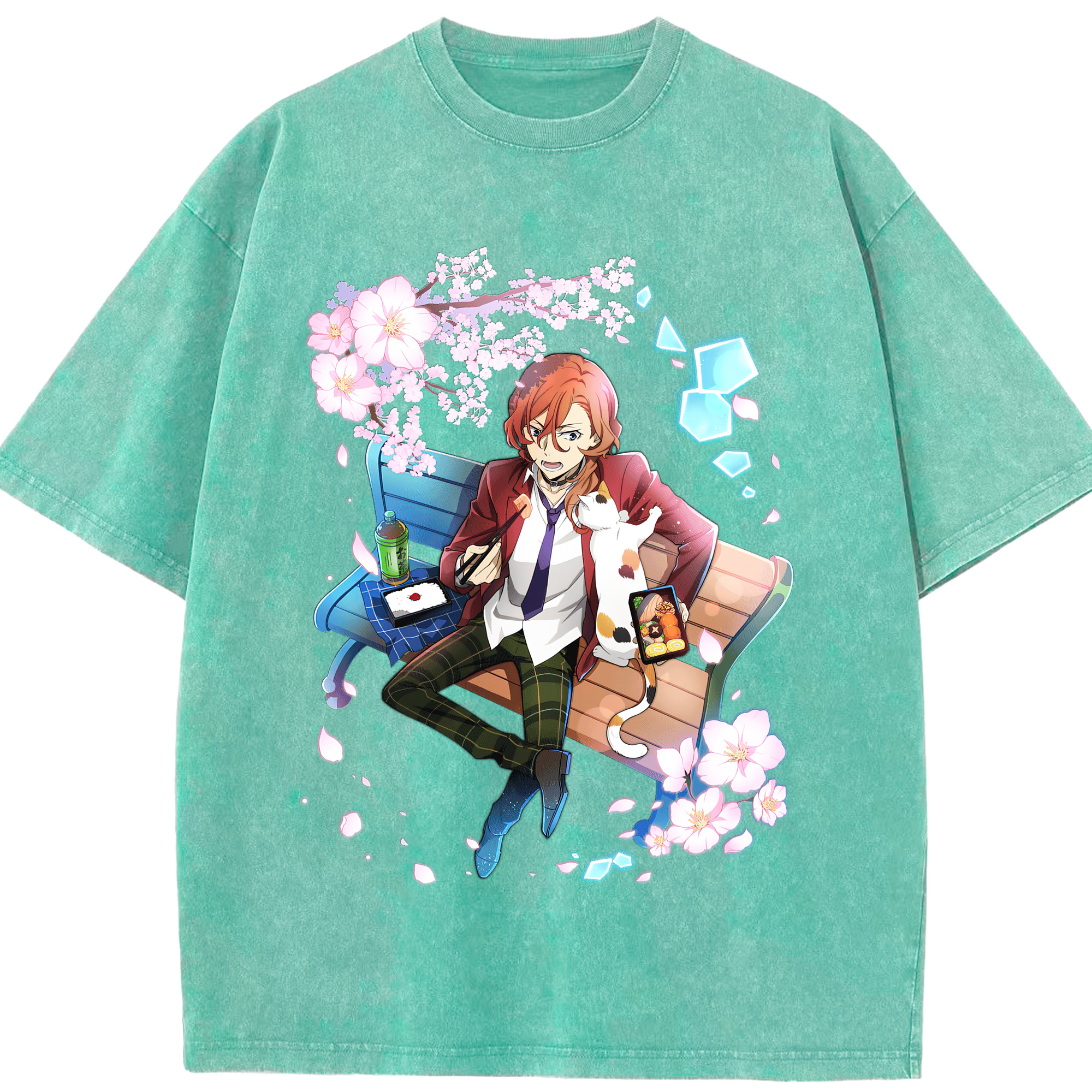 （画像用） 文豪ストレイドッグス Bungo Stray Dogs 綿100% ヴィンテージ風 半袖Tシャツ（フロントプリント）